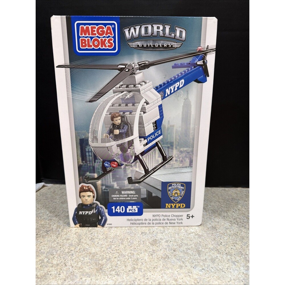 Mega Bloks World Builders Police Chopper Set #97845 [NYPD] BRAND NEW